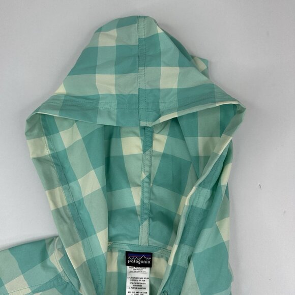 Patagonia Women's Nile Blue Plaid Sun‎ Windbreaker UPF 40 Jacket L/C43 - Picture 8 of 16